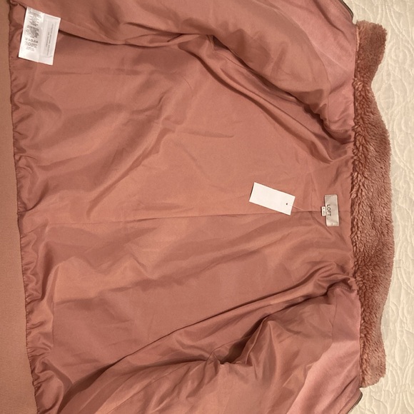Loft Faux Fur Pink Winter Bomber Coat Size XL women’s NWT - Picture 10 of 12